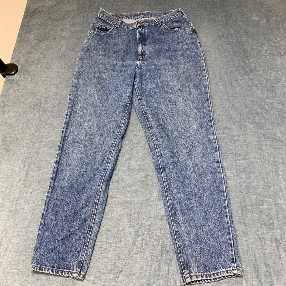 Lee Original Jeans Womens 12 Blue Denim Cotton Non Stretch Medium Wash Zip Fly